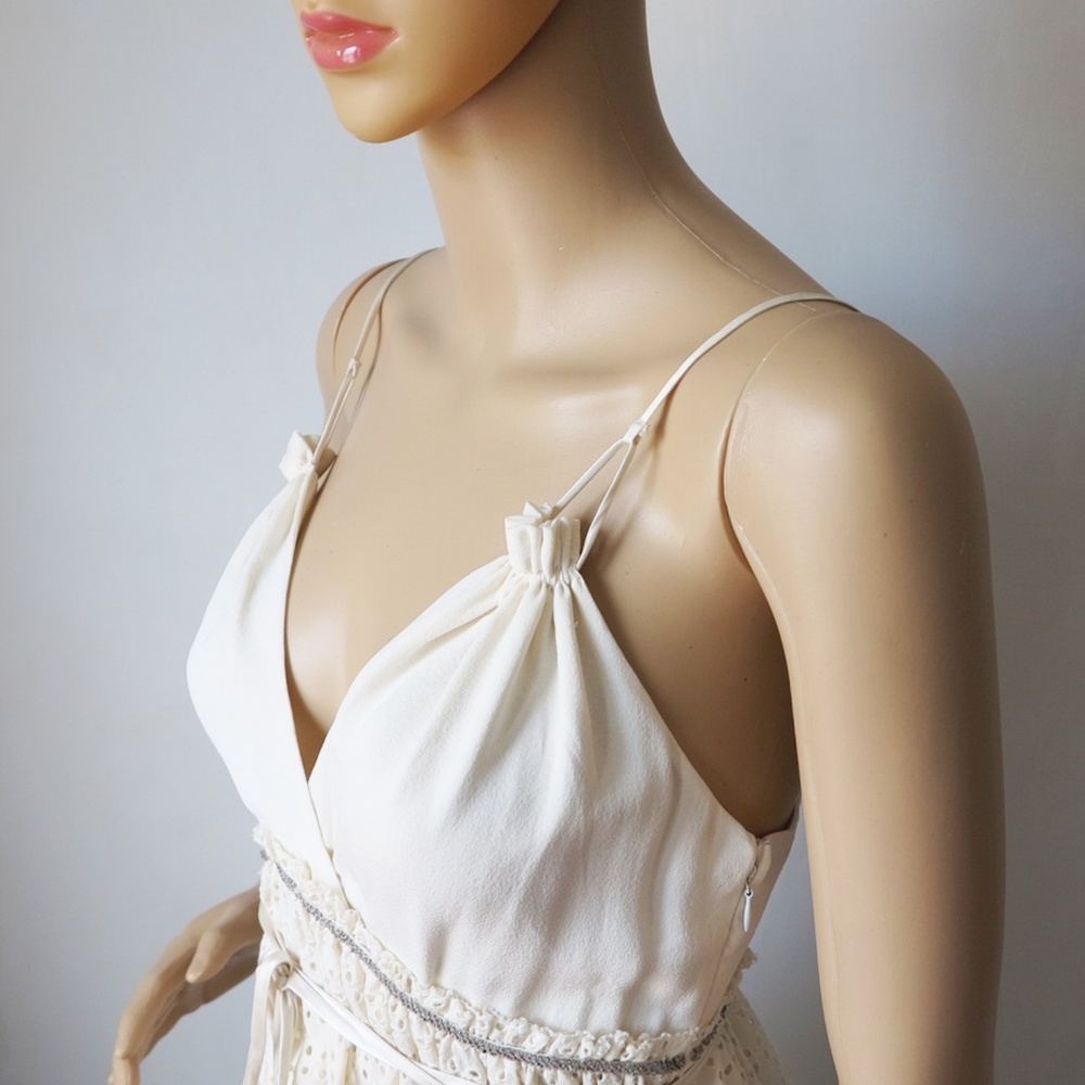 3.1 Phillip Lim Silk Ivory Lace Pleated Ruffle Top - Picture 4 of 8